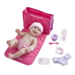 JC Toys/Berenguer - La Newborn - LA NEWBORN 10 Piece Deluxe DIAPER BAG GIFT SET, featuring a 13” Realistic All Vinyl Smiling Baby Newborn Doll – Perfect for Children 2+ - Doll